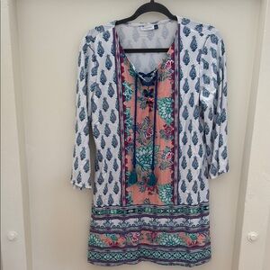 Cabana Life Blue and Pink Swim Coverup